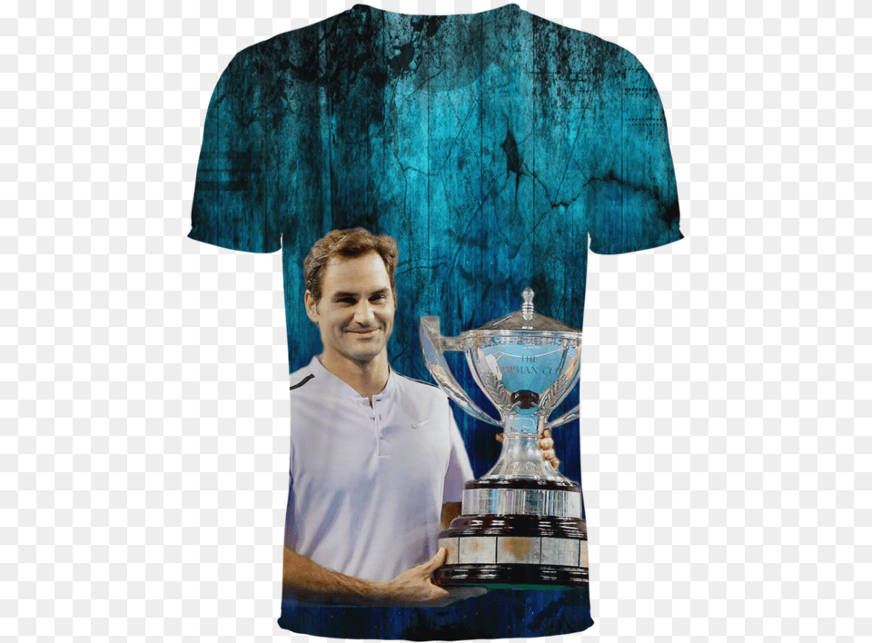 Federer Tennis 3d T Shirt Trophy, Adult, Male, Man, Person Free Png