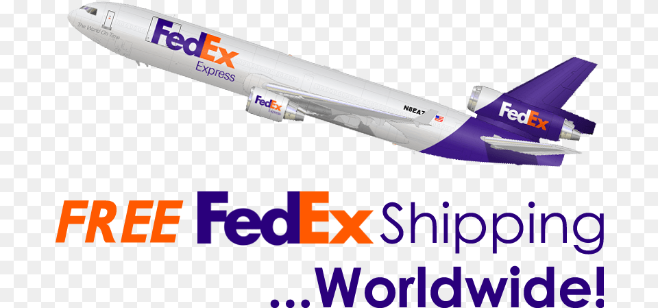 Fedex Shipping Logo, Aircraft, Airliner, Airplane, Transportation Png Image