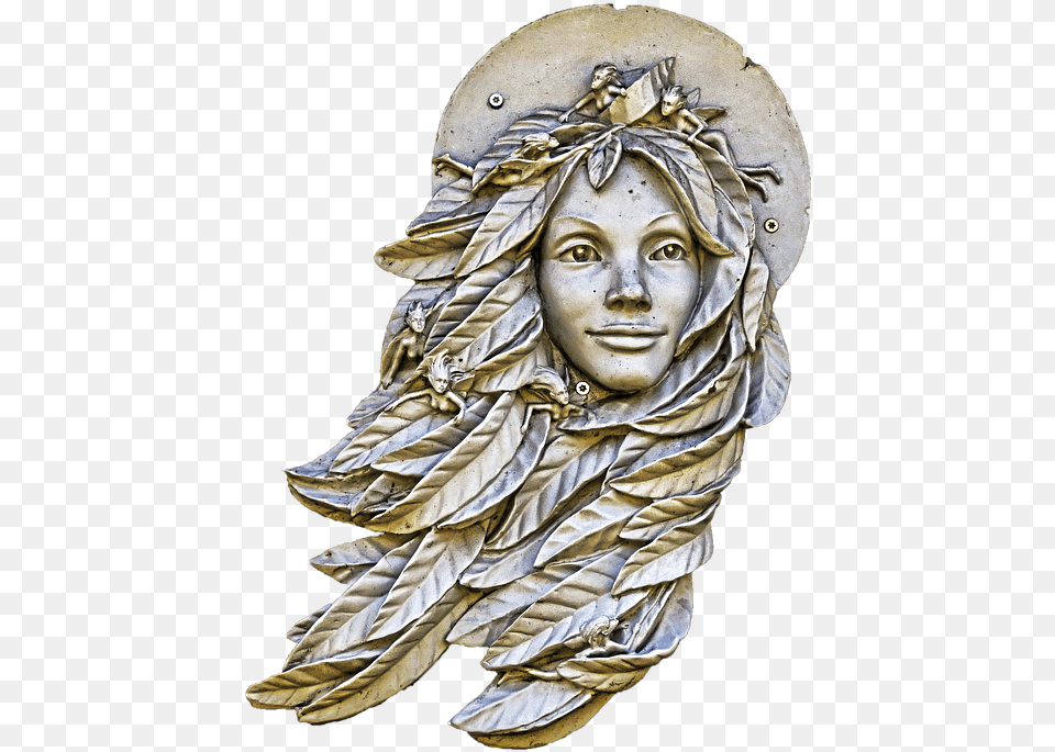 Fee Head Girl Face Female Elves Faery Pixie Visual Arts, Bronze, Person Free Png