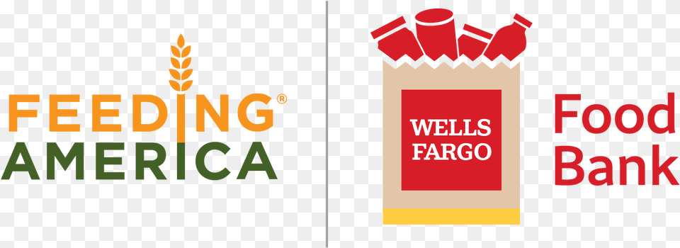 Feeding America And Wells Fargo Food Bank Logos Graphic Design, Advertisement Free Png