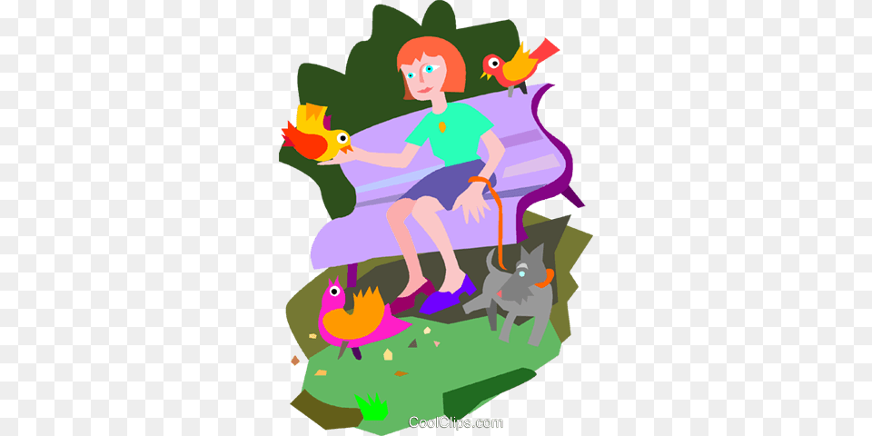 Feeding The Birds In The Park Royalty Vector Clip Art, Baby, Person, Face, Head Free Png Download