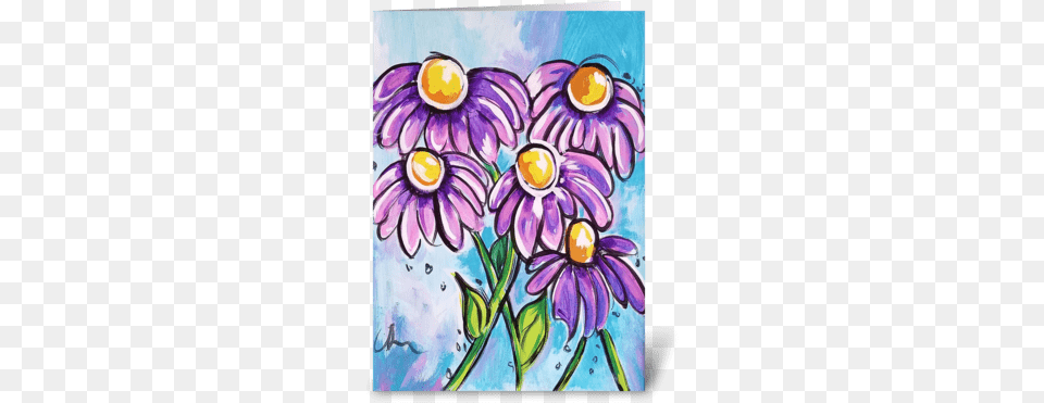 Feel Better Greeting Card Zinnia, Art, Daisy, Flower, Painting Png Image