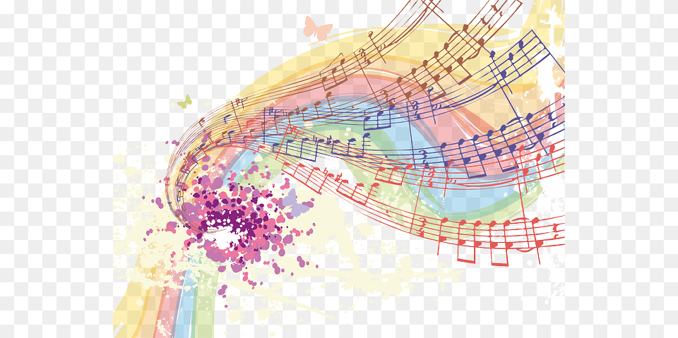 Feel Good And Get Rocking At Your Desk Music Colorful Music Throw Blanket, Art, Graphics, Modern Art, Painting Free Png Download