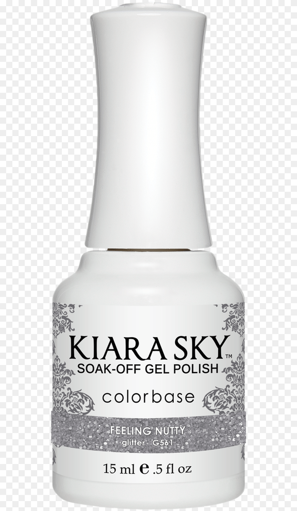 Feelin Nutty Kiara Sky Silver Glitter Gel Polish, Cosmetics, Bottle, Lotion Png Image