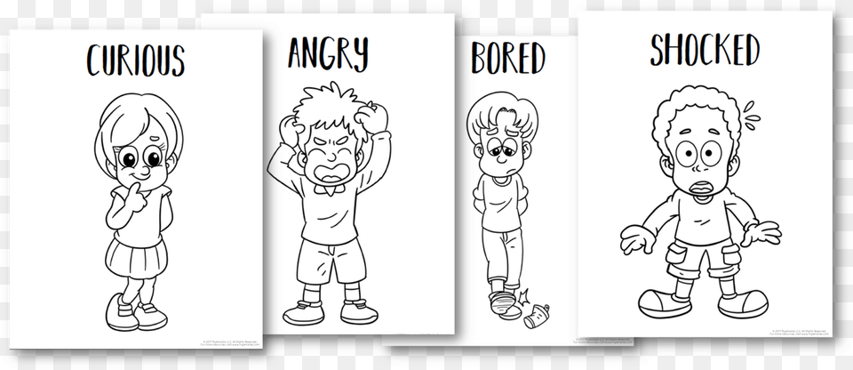 Feelings Coloring Pages Printable, Book, Comics, Publication, Baby Free Transparent Png