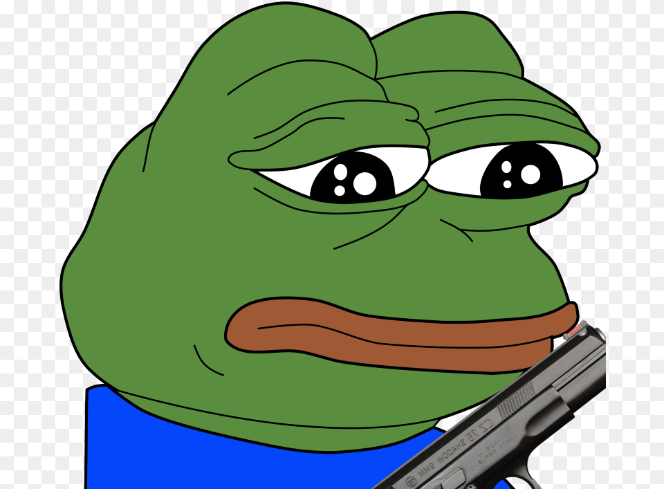 Feels Bad Man Frog Feelsbadman, Gun, Weapon, Firearm, Handgun Png Image