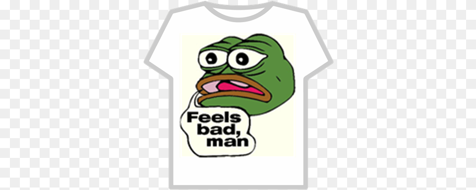 Feels Bad Man Meme T Shirt Roblox Pepe Feels Bad Man, Clothing, T-shirt, Animal, Reptile Png Image