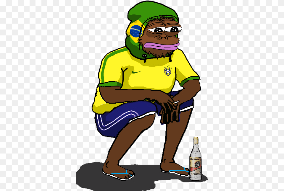Feels Bad Man Pepe The Frog Brazil, Person, Alcohol, Beer, Beverage Free Png Download