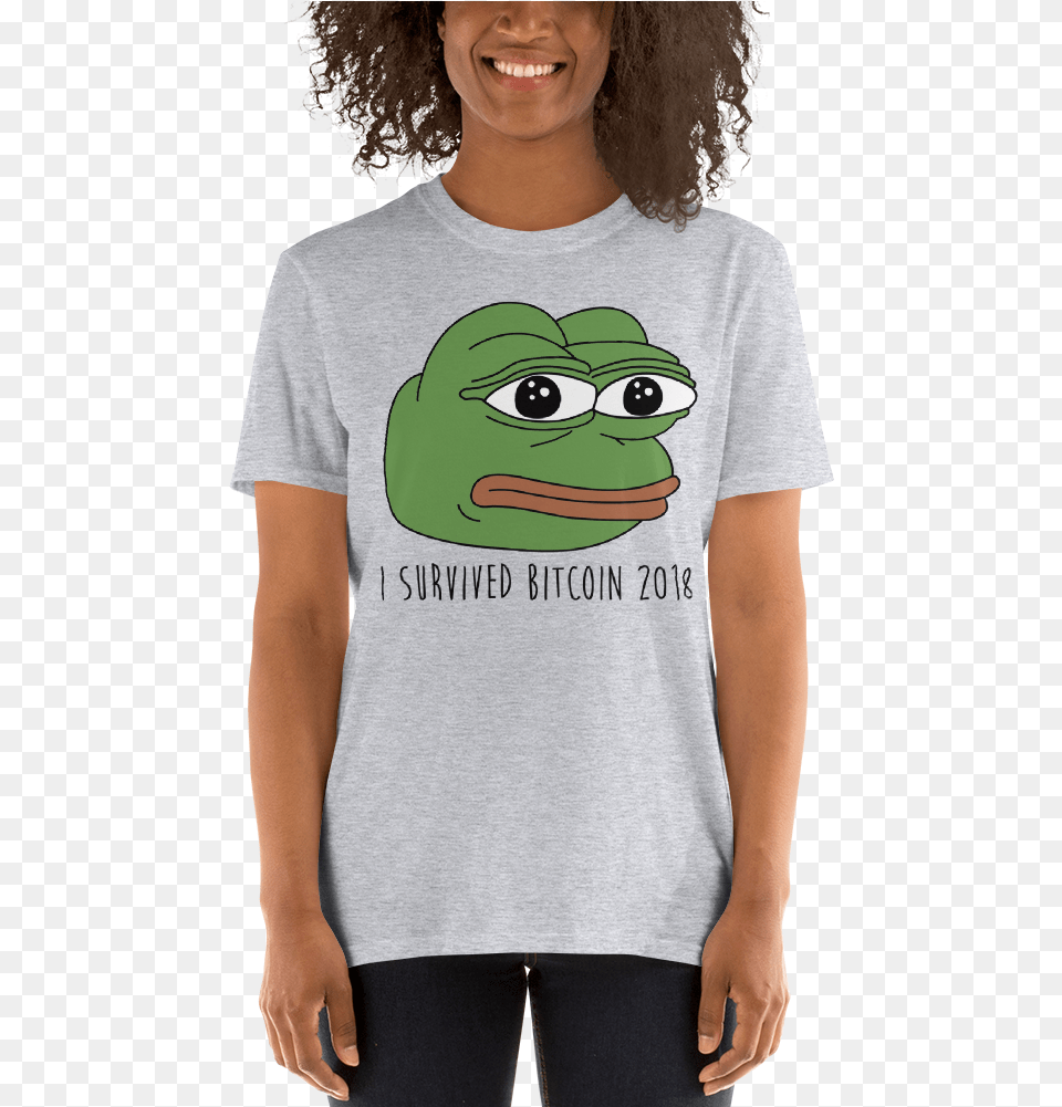 Feelsbadman Bitcoin 2018 Bear Market Short Sleeve Unisex, Clothing, T-shirt, Person, Face Free Png Download