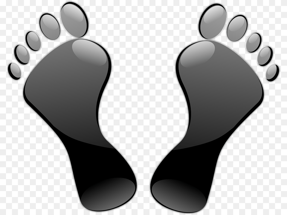 Feet Toes Footprints Black Glossy Black Feet, Footprint Png