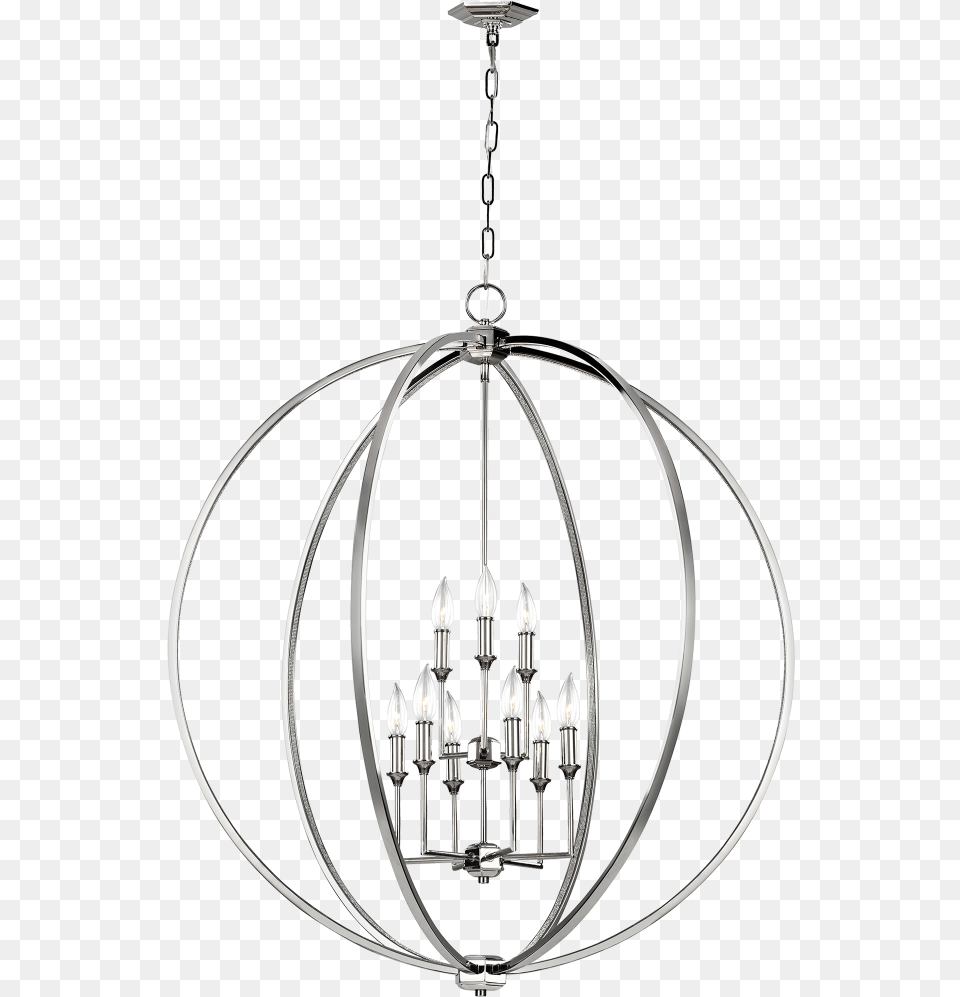 Feiss Corinne 9 Light Chandelier In Polished Nickel Feiss Light Chandelier, Lamp Free Transparent Png