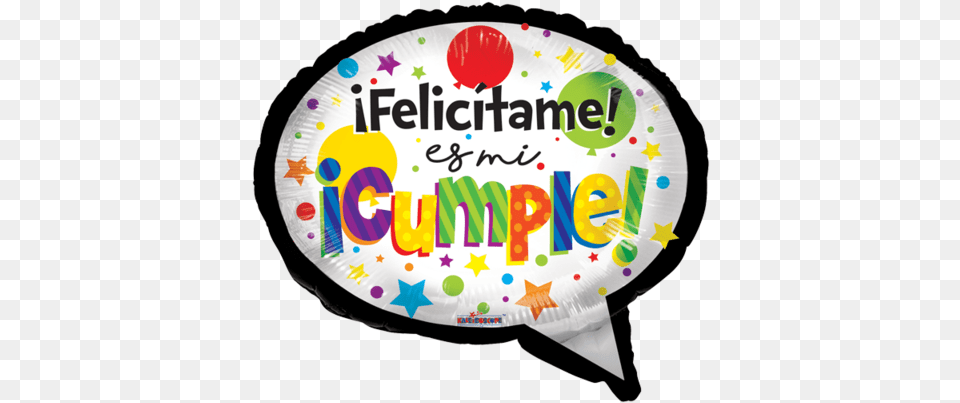 Felicitame Es Mi Cumple, Balloon, Food, Dessert, Cream Png Image