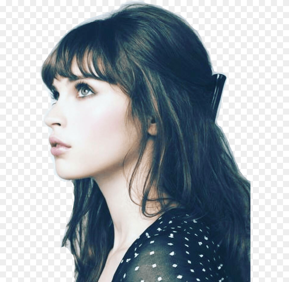 Felicityjones Actress Beauty Beautiful Girl Girly Dark Hair And Bangs, Adult, Portrait, Photography, Person Png