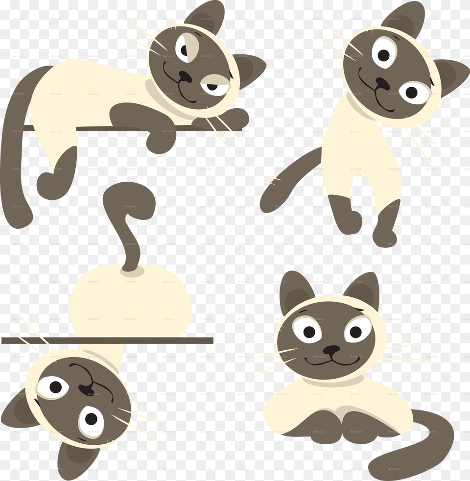 Feline Clipart Siamese Cat Siamese Cat Emoji, Animal, Mammal, Pet Free Png