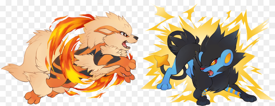 Feline Pokemons Arcanine E Luxray, Person, Face, Head, Anime Free Png