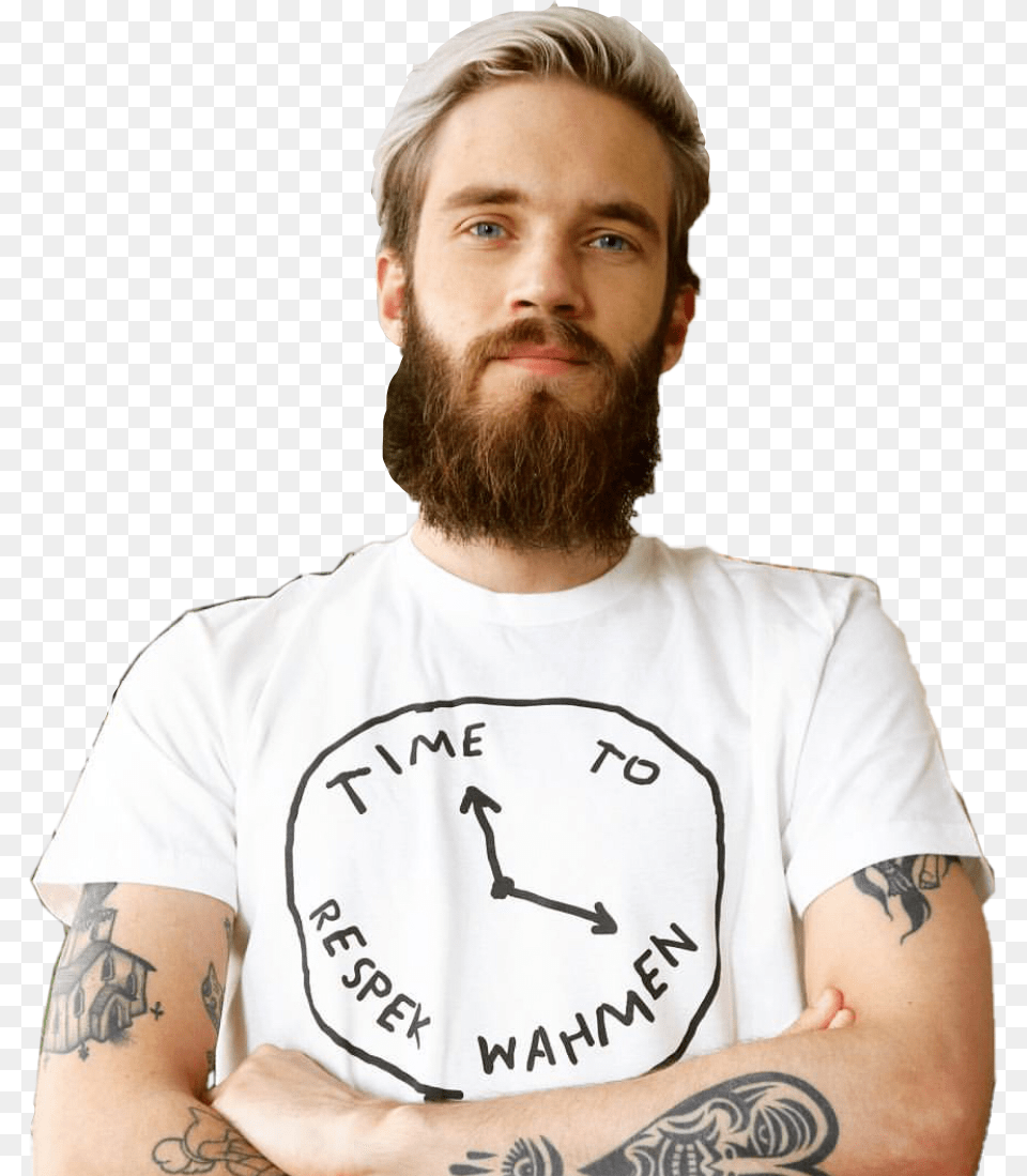 Felix Kjellberg, Tattoo, Beard, Clothing, Face Png Image