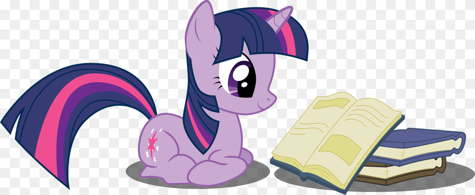Felix Kot Book Cute Female Pony Prone Reading Twilight Sparkle, Publication, Cartoon, Purple, Comics Free Transparent Png