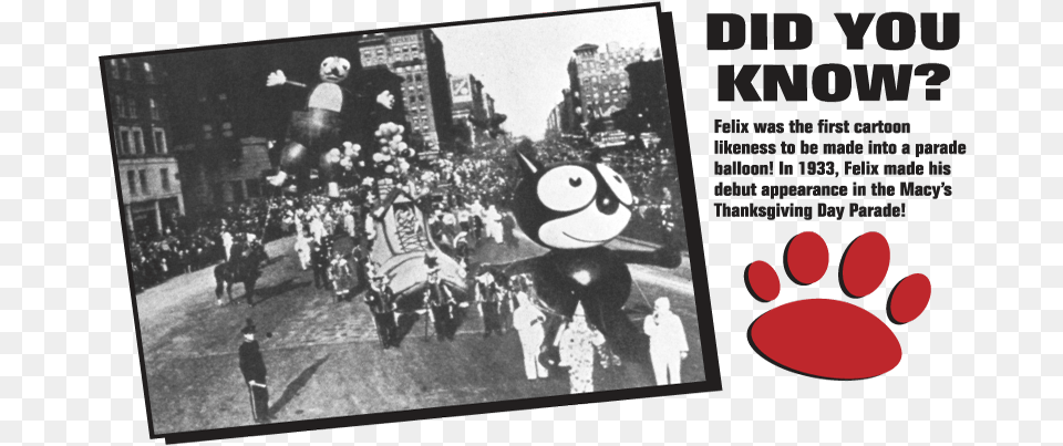 Felix The Cat Macy39s Parade, Person, People, Advertisement, Poster Png