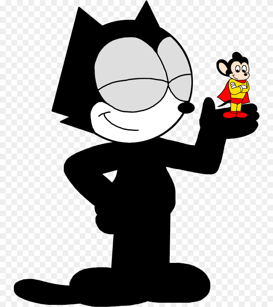 Felix With Mighty Mouse Felix The Cat Is Apple, Cartoon, Astronomy, Moon, Nature Png