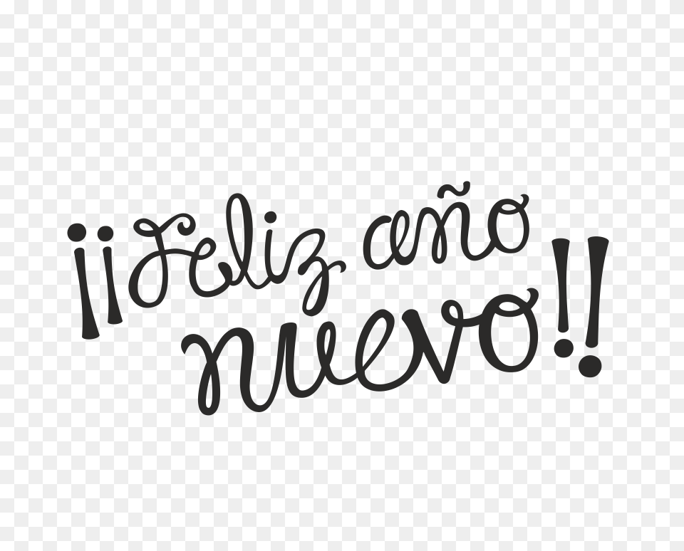 Feliz Ano Nuevo Text, Handwriting Png