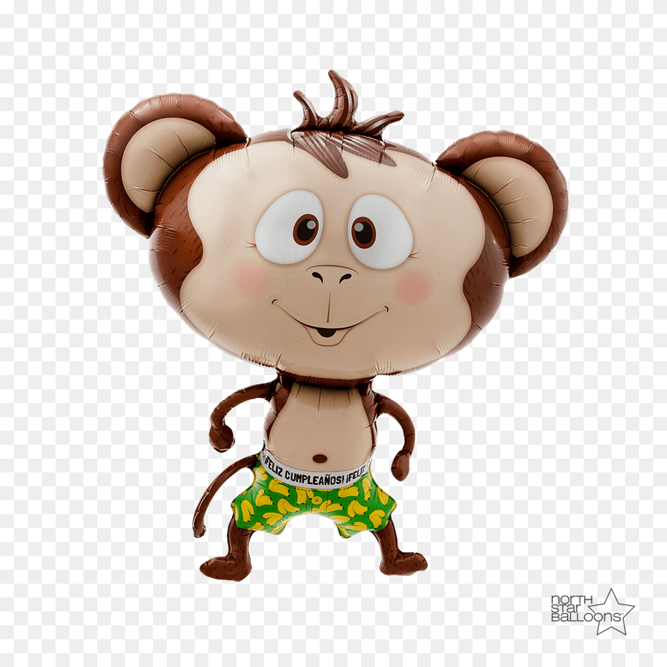 Feliz Banana Monkey In Northstar Balloons, Toy, Plush, Face, Head Free Png Download