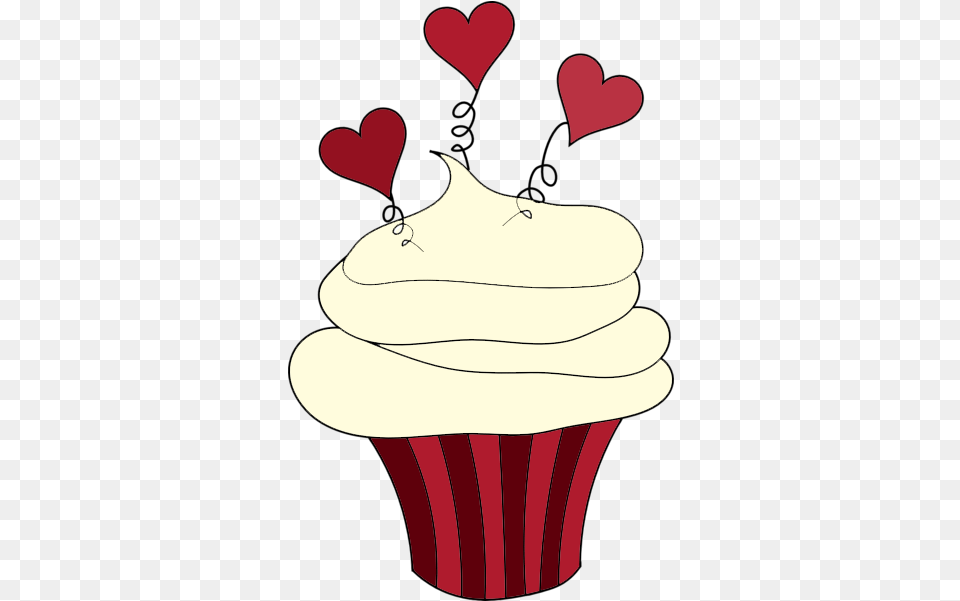 Feliz Cumpleanos Cupcake Clip Art Library Cupcake Clipart Heart, Cake, Cream, Dessert, Food Free Png Download