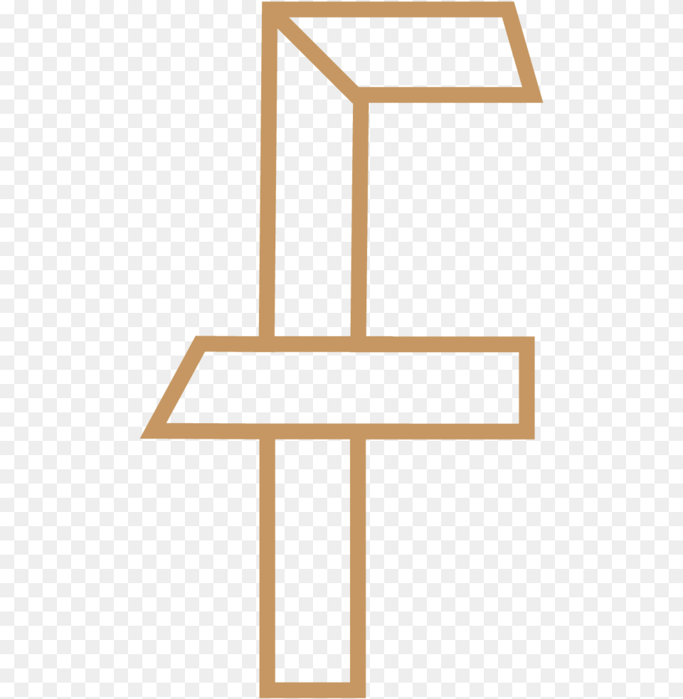 Fellow F Logo Gold, Cross, Symbol, Shelf, Furniture Free Png