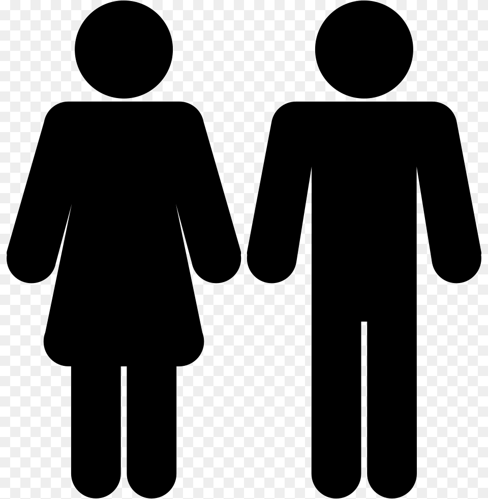 Female And Male Shapes Silhouettes Icon, Silhouette, Sign, Symbol, Person Free Png