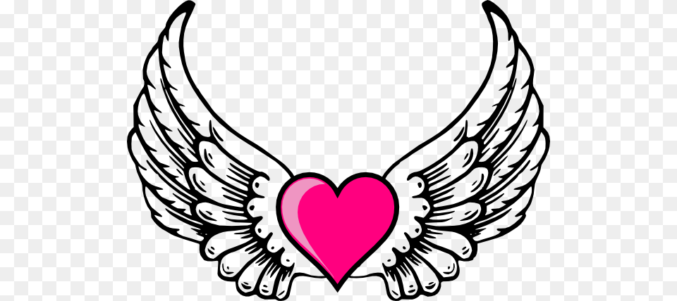 Female Angels With Wings Angel Halo Clip Art Pink Heart With Wings, Sticker, Stencil, Symbol, Smoke Pipe Free Png Download