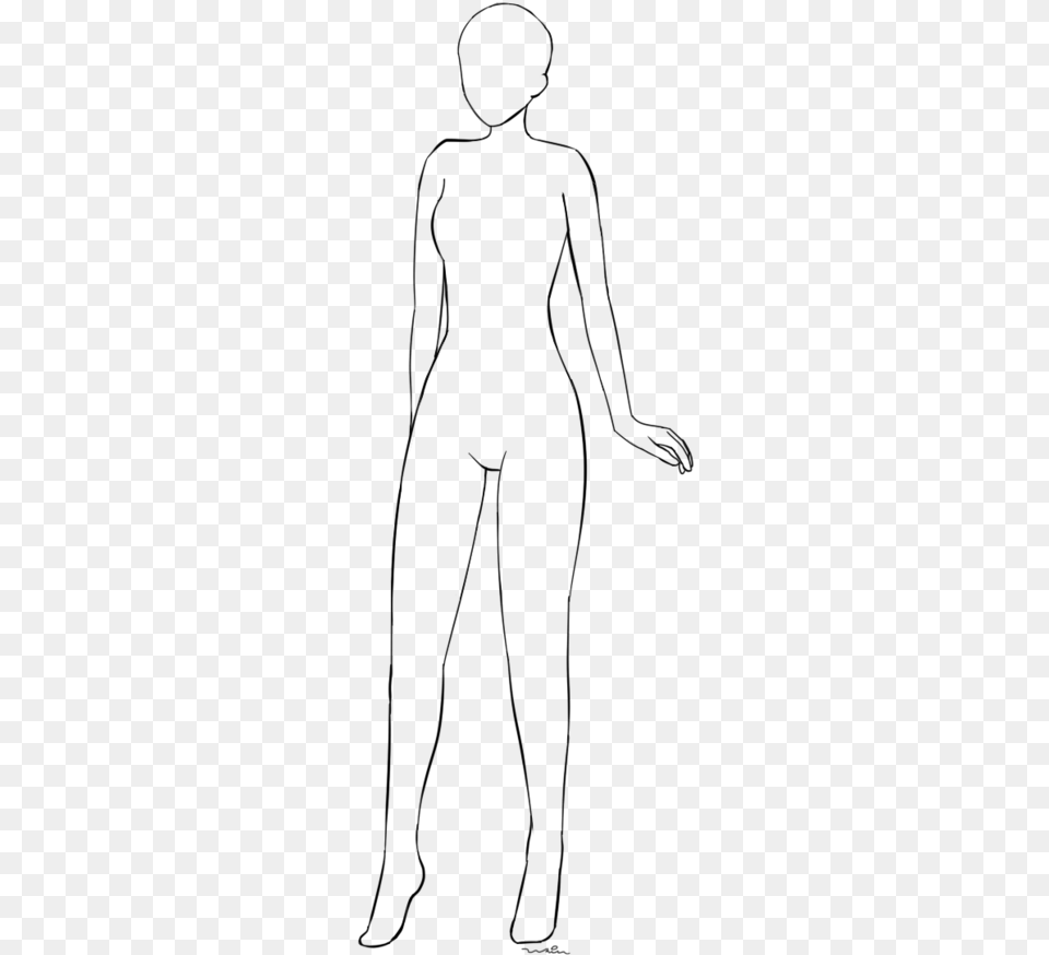 Female Base Drawing And F2u Female Outfit Female Base Lineart, Gray Free Png