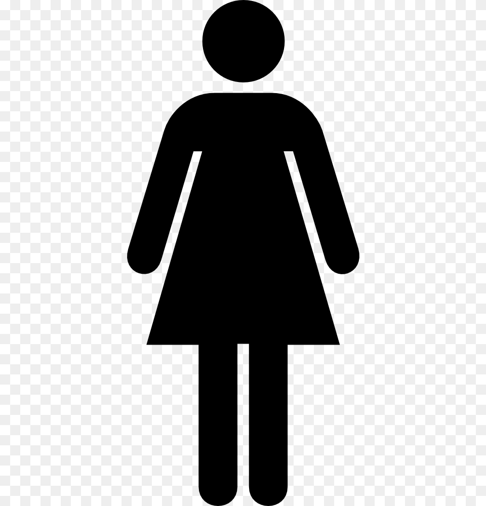 Female Bathroom Sign, Symbol, Person, Silhouette Png Image