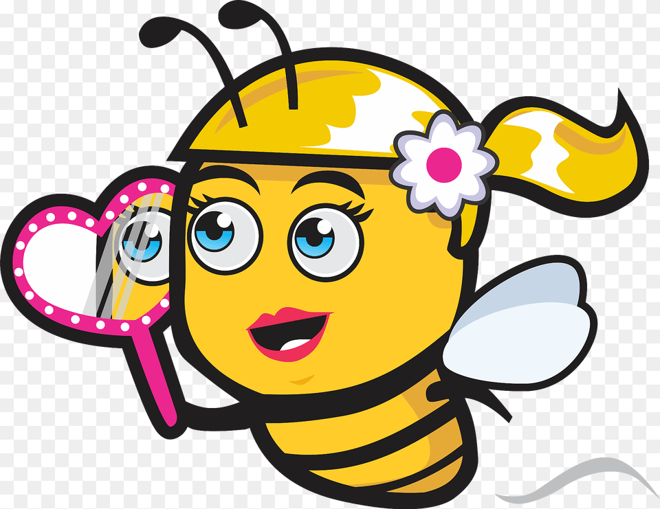 Female Bee With Mirror Clipart, Animal, Invertebrate, Insect, Honey Bee Png Image