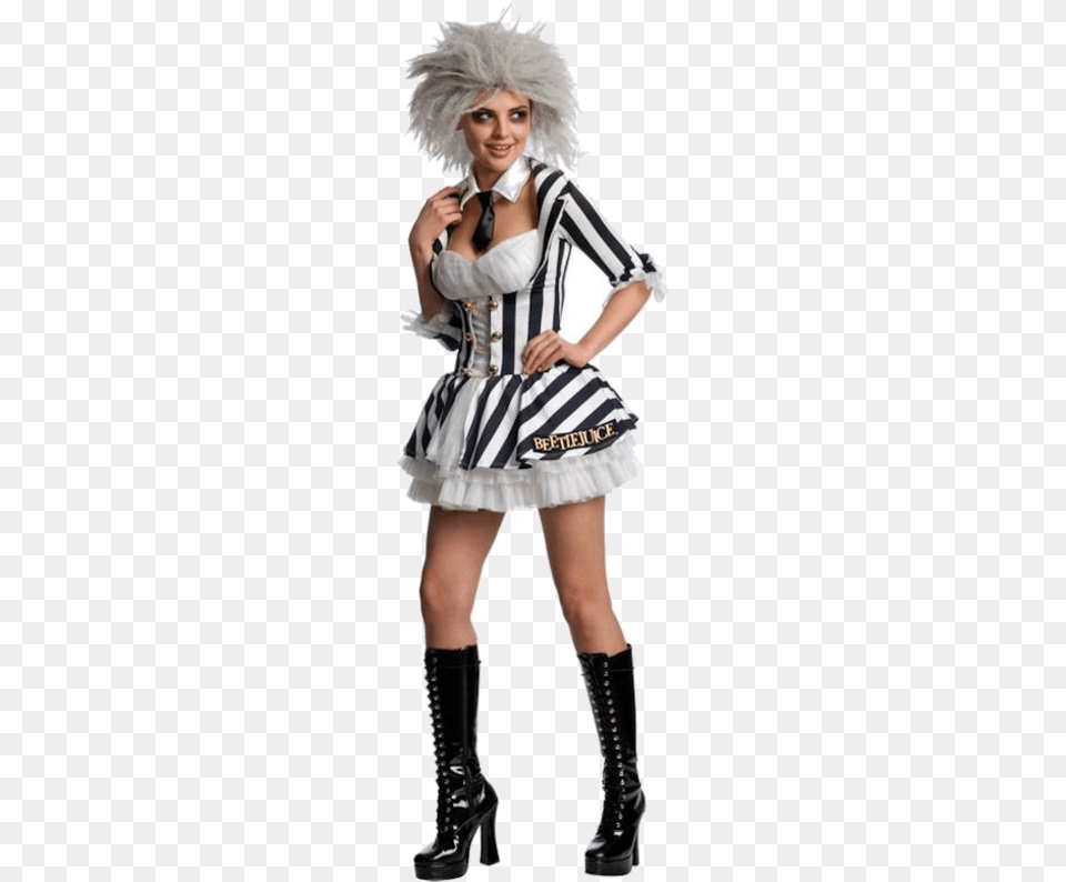 Female Beetlejuice Costume Sexy Beetlejuice Costume, Adult, Person, Woman, Clothing Png Image