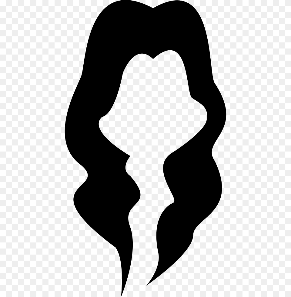 Female Black Long Hair Shape Hair, Silhouette, Stencil, Logo, Animal Free Transparent Png