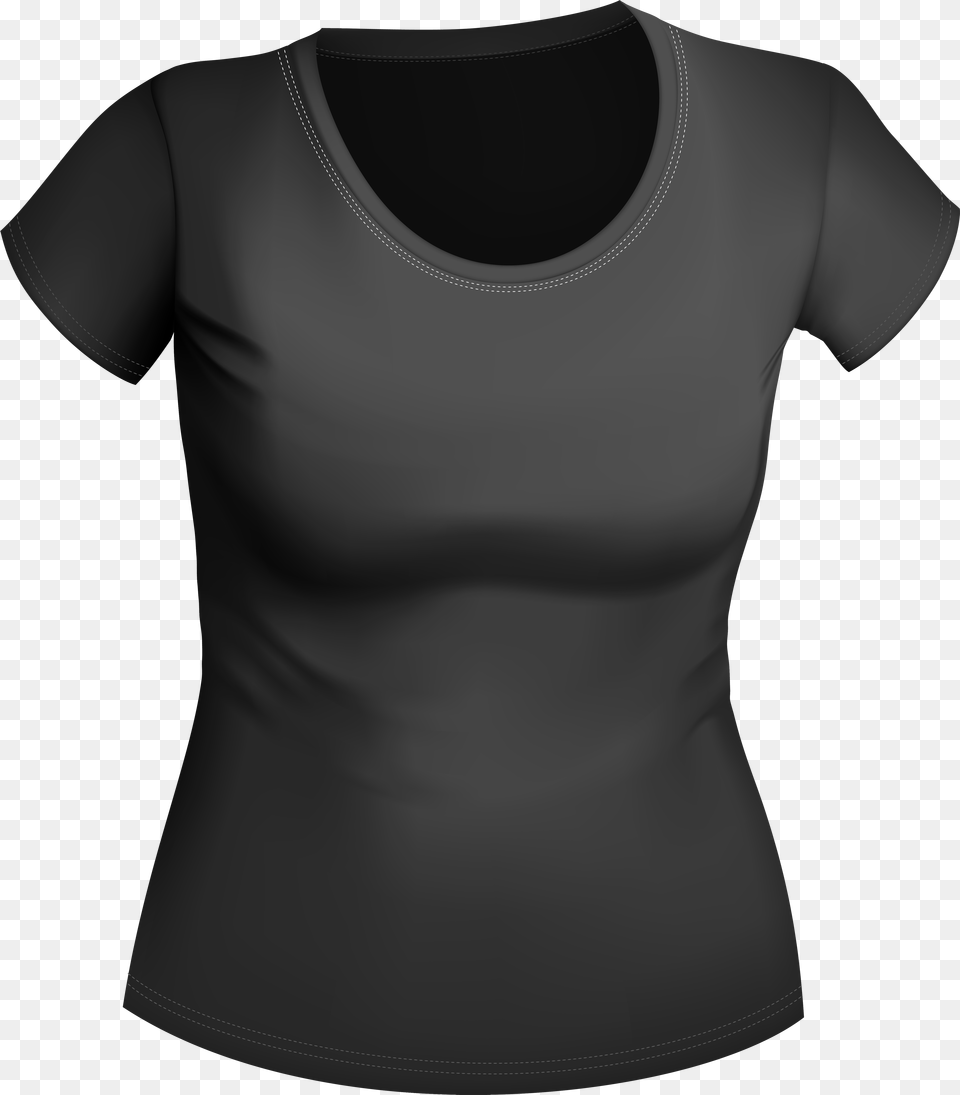 Female Black Shirt Clipart Black Shirt Woman, Clothing, T-shirt Png Image