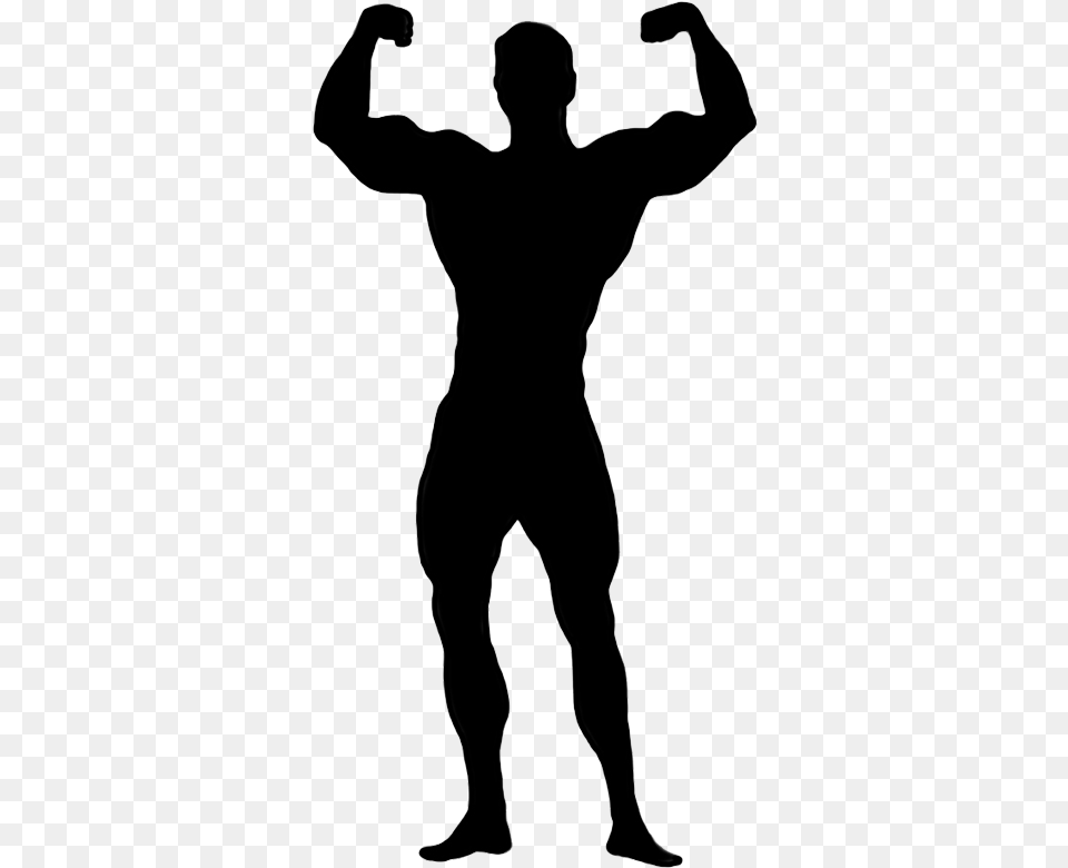 Female Bodybuilding Clip Art Strong Man Silhouette, Person, Head Free Png Download