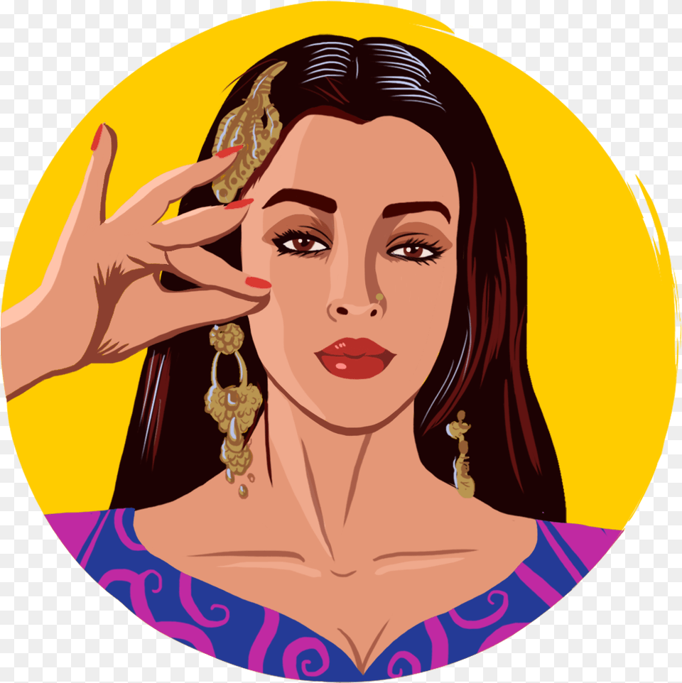 Female Bollywood Characters Cartoon, Accessories, Photography, Jewelry, Earring Png Image