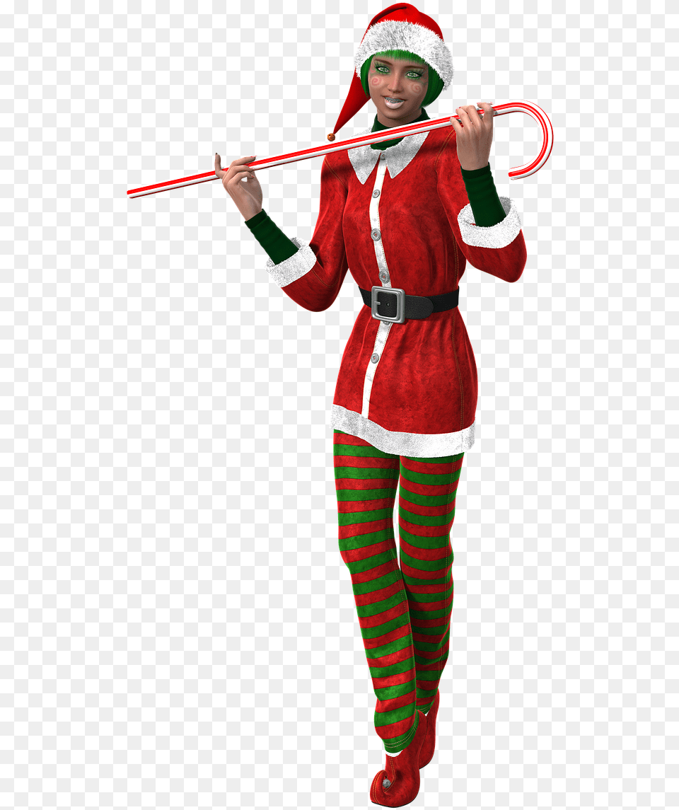 Female Christmas Elf, Clothing, Costume, Person, Adult Png Image