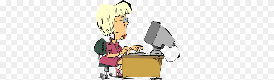 Female Computer User Clip Art, Book, Comics, Publication, Baby Png Image