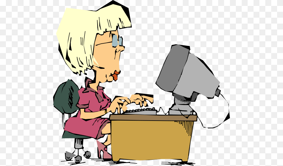 Female Computer User Clip Art For Web, Book, Comics, Publication, Baby Free Png