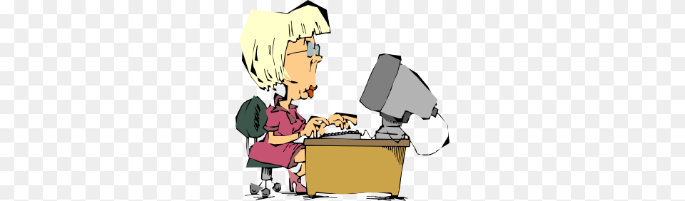 Female Computer User Clip Art Vector, Book, Comics, Publication, Baby Free Png Download