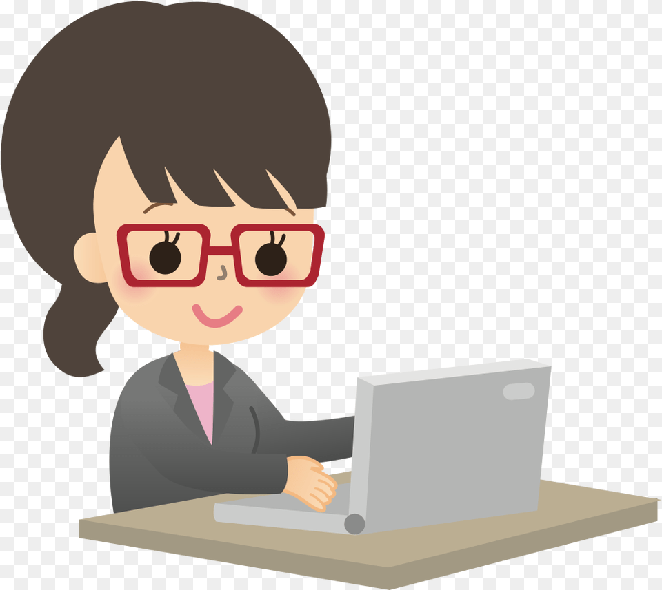 Female Computer User Office Worker Gif Clip Art, Electronics, Pc, Laptop, Reading Free Transparent Png