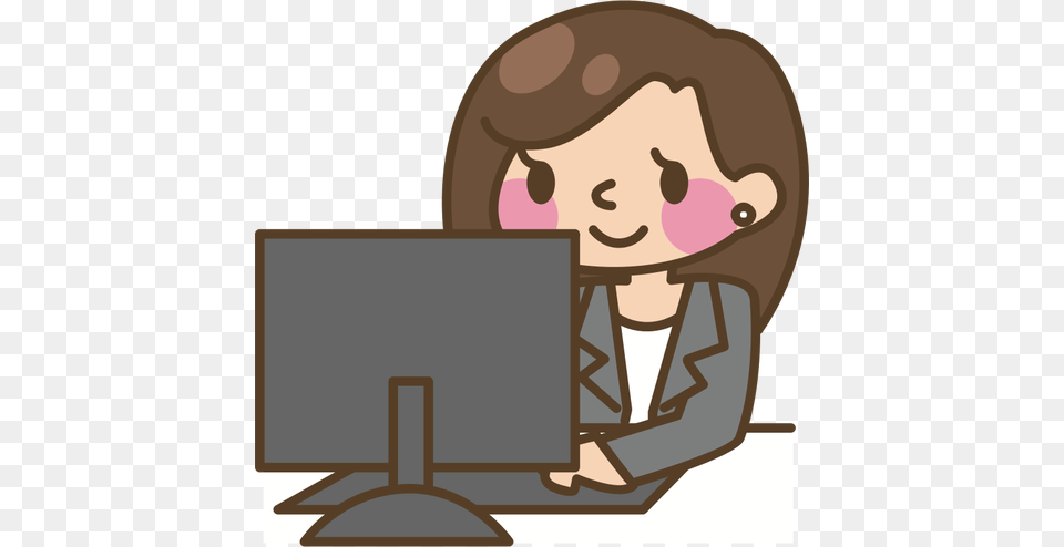 Female Computer User Vector Image, Electronics, Pc, Laptop, Computer Hardware Free Png