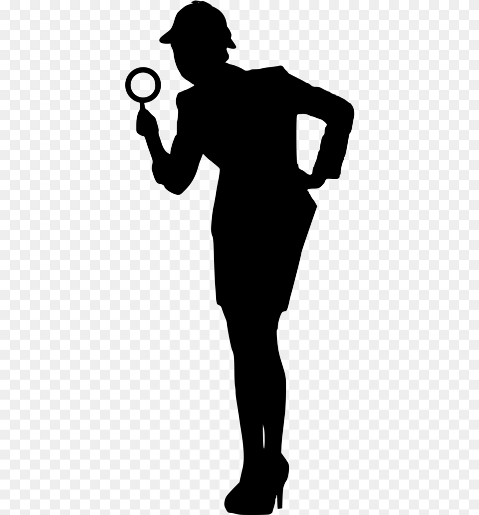 Female Detective Silhouette Detective, Gray Free Transparent Png