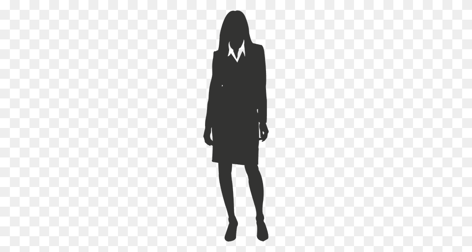 Female Executive Standing, Clothing, Coat, Person, Silhouette Free Png Download