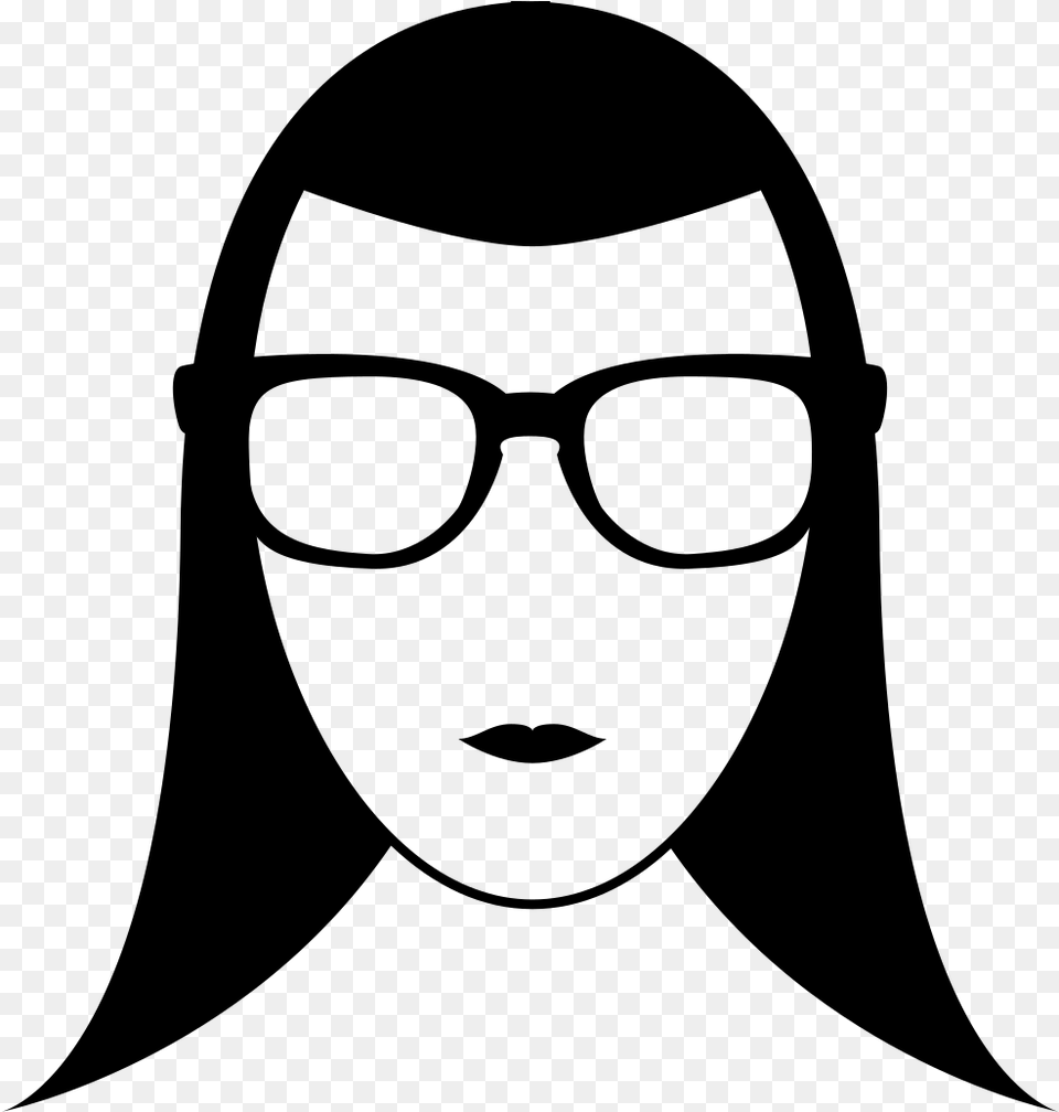 Female Geek Icon, Gray Free Png