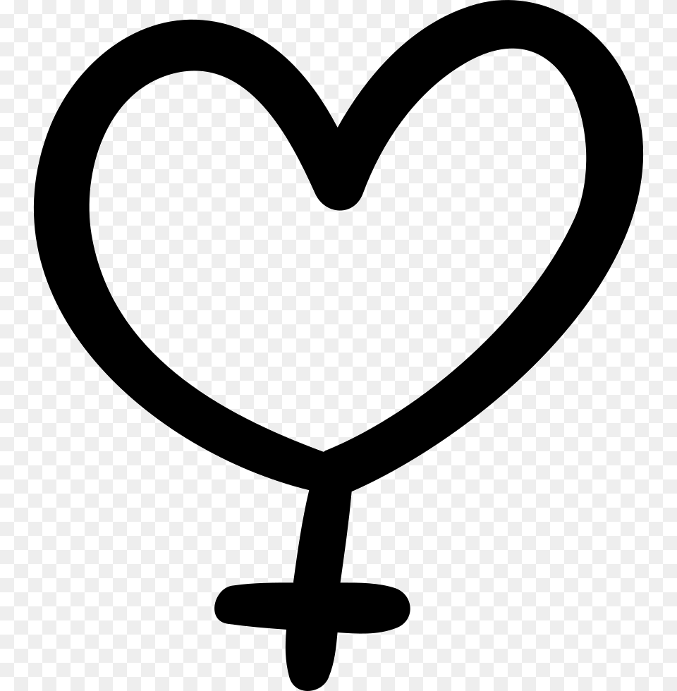 Female Gender Sign With Heart Female Sign Heart, Stencil, Smoke Pipe Free Png Download