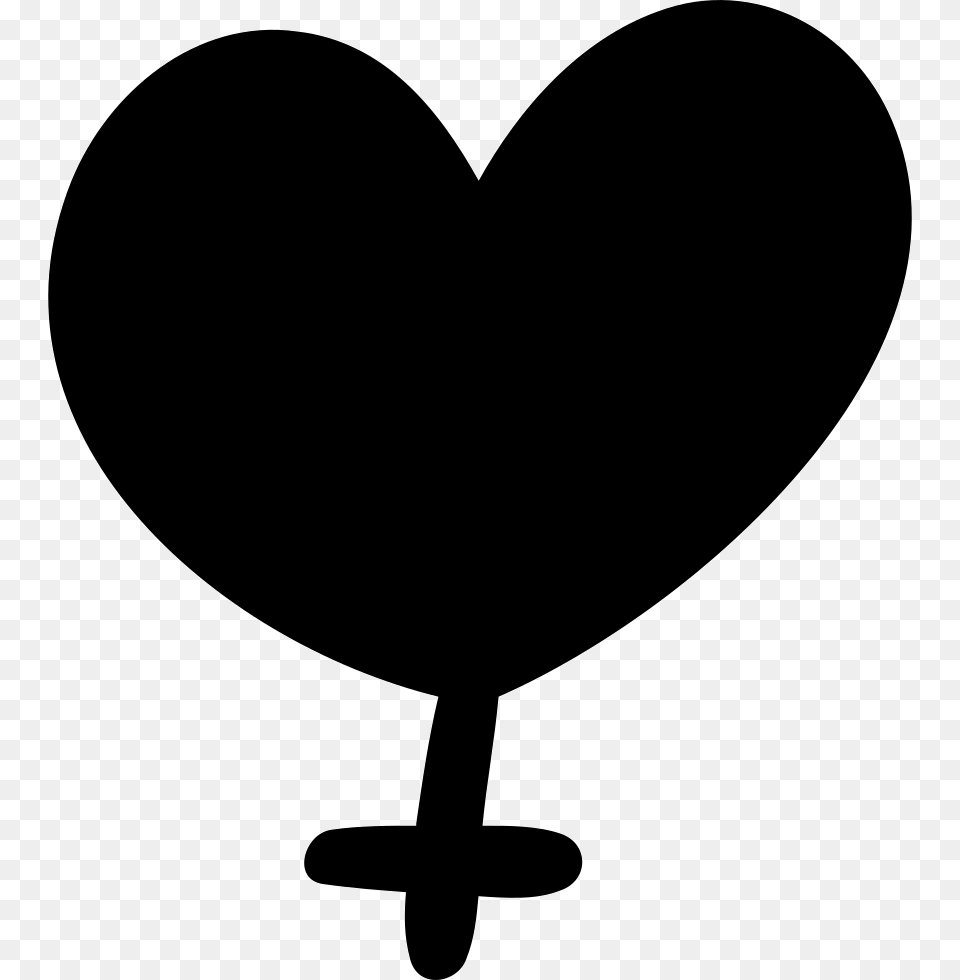 Female Gender Sign With Heart Icon, Silhouette, Balloon, Stencil Free Png