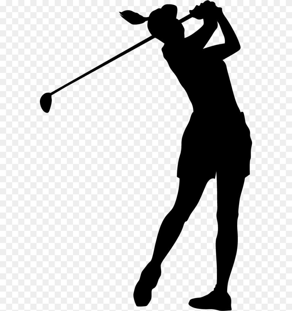 Female Golfer Picture Gray Free Png Download