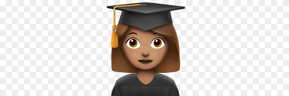 Female Graduate Student Apple Emoji, Graduation, People, Person, Face Png Image